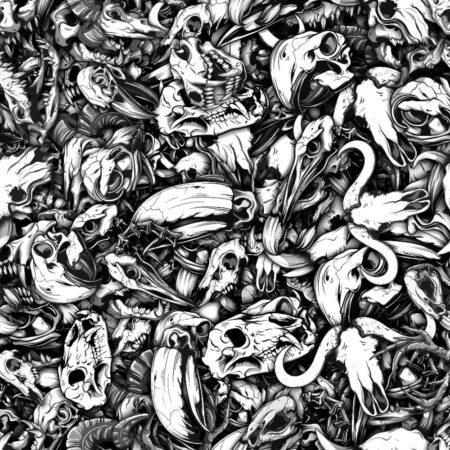 Animal Skulls Black and Clear