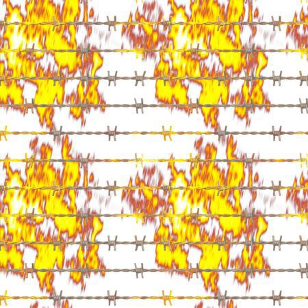 Barbed Wire with Fire