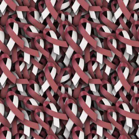 Burgundy and White Ribbons