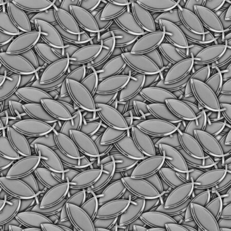 Jesus Fish 3D Grayscale