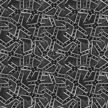 Confederate Flag Worn BW