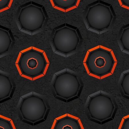 Dark Octagons with Red