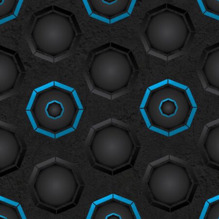 Dark Octagons with Blue