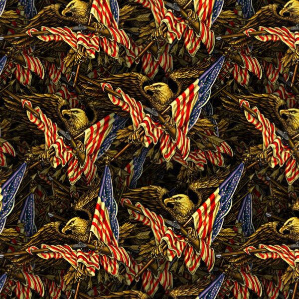 Golden American Flag Eagles