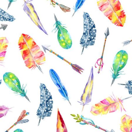 Watercolor Feather Arrows