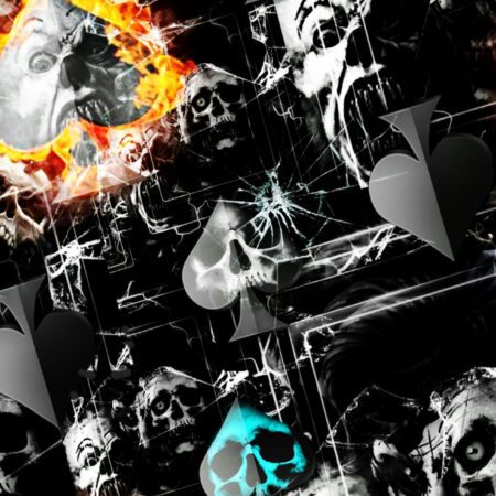 Flaming Spade Skulls