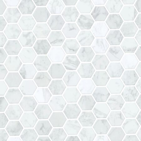 Hexagon Marble Tiles with Transparent Grout