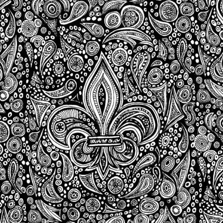 Mardi Gras Fluer De Lis Hand Drawn 23