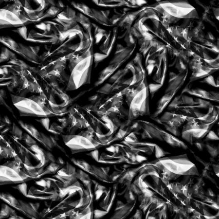 Old Glory Flag  Grayscale 24