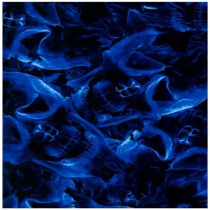 Flaming Blue Skulls