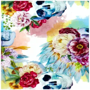 Watercolor Flower Skulls