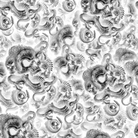 Negative Skull and Snake