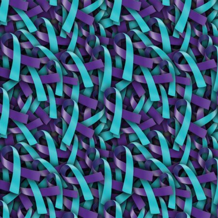 Teal and Purple Ribbons