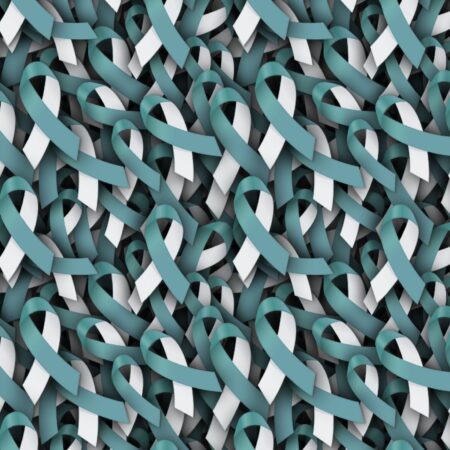 Teal and White Ribbons