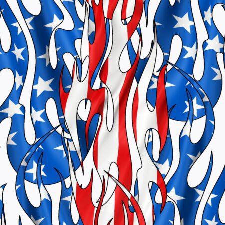Tribal Flames US Flag 18