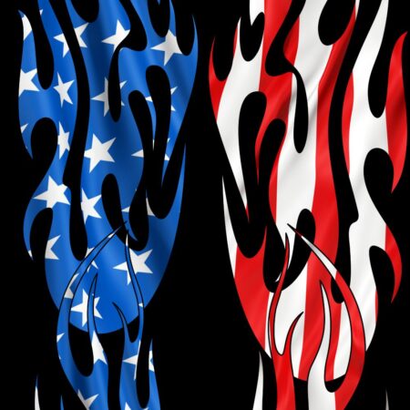 Tribal Flames US Flag 27