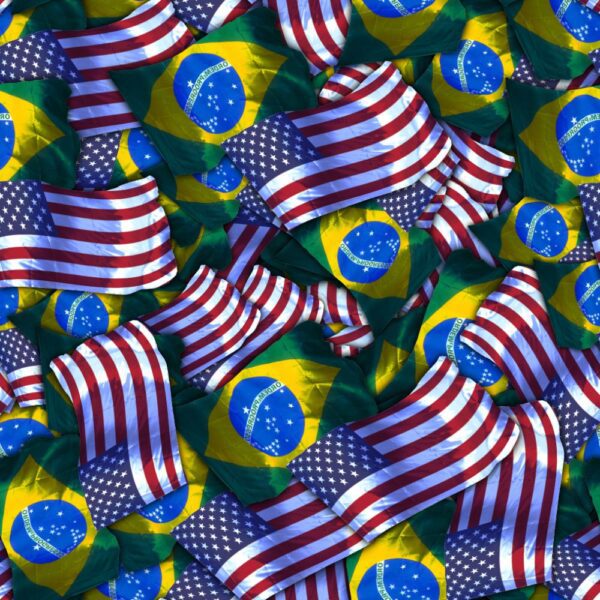 US and Brazil Flags