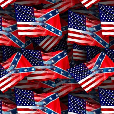 US and Confederate Flag