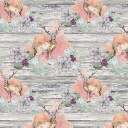 Watercolor Deer on Barnwood